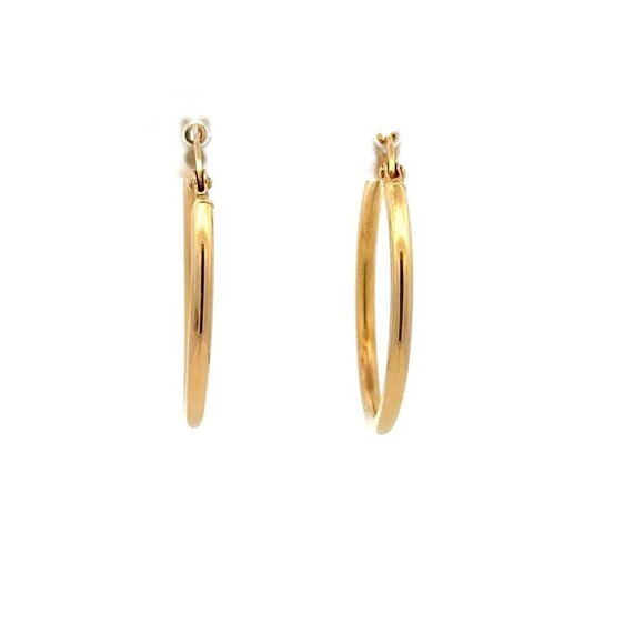 18K Gold Earrings Hoops Polished 1.48 grams - Picture 9 of 9
